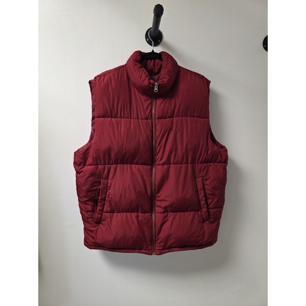 Gap Men's Puffer Vest XL Red Zip Sleeveless‎ Quilted Insulated Winter Outerwear